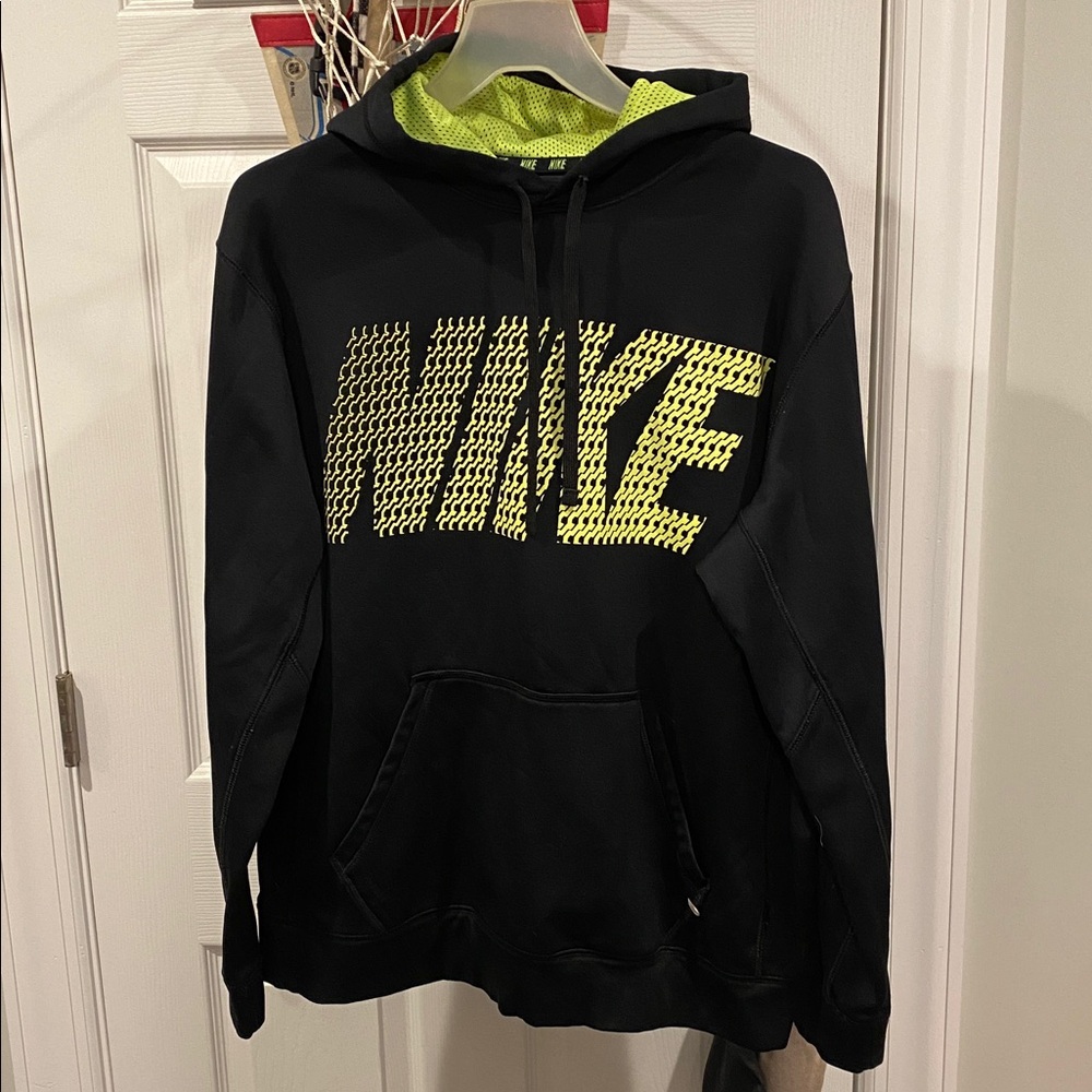 Nike Therma Fit Hoodie with Neon Yellow Logo